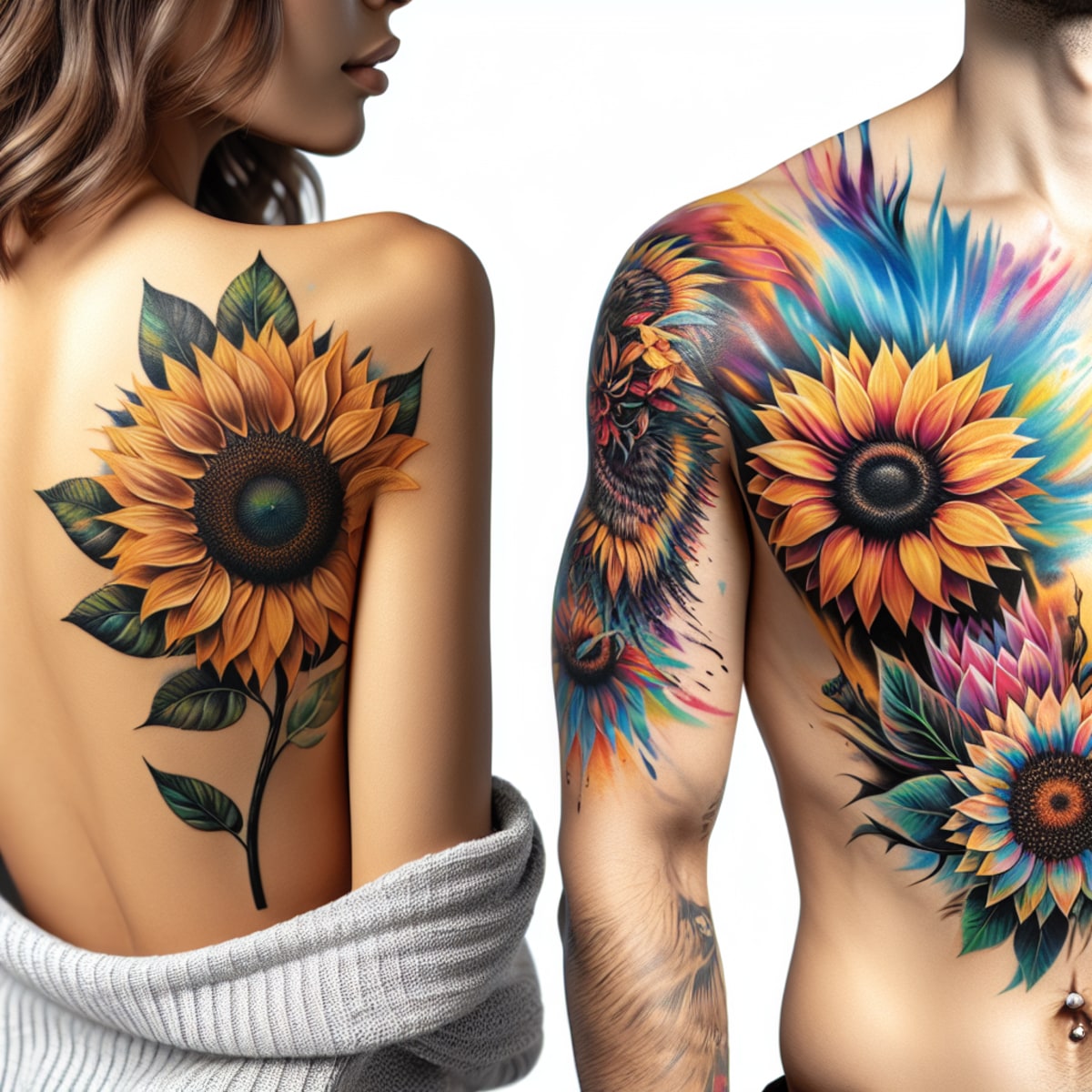 sunflower tattoos for men 0011