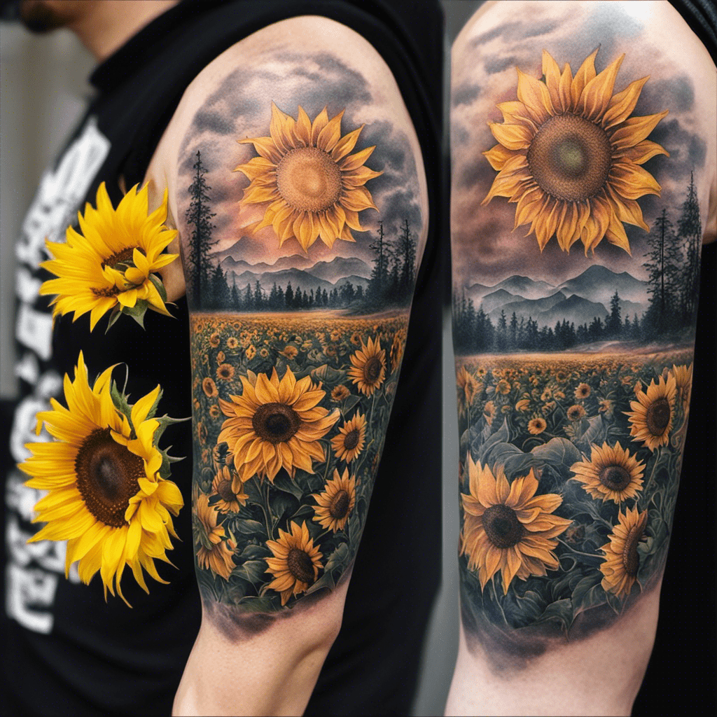 sunflower tattoos for men 0015