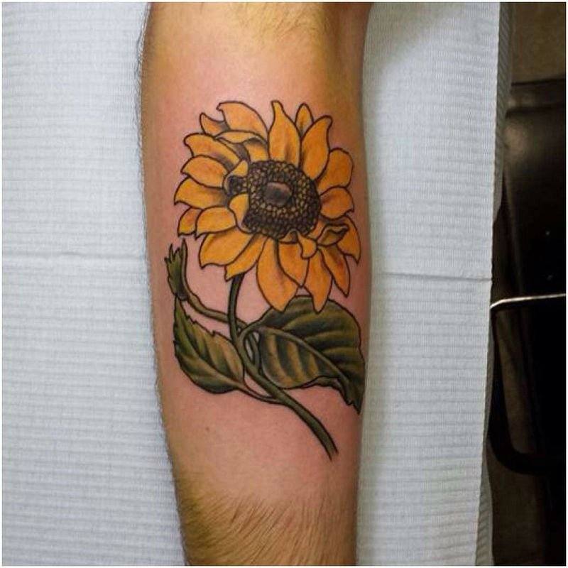 sunflower tattoos for men 0017