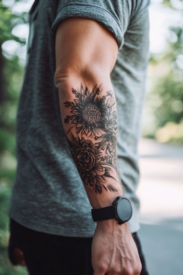 sunflower tattoos for men 0065