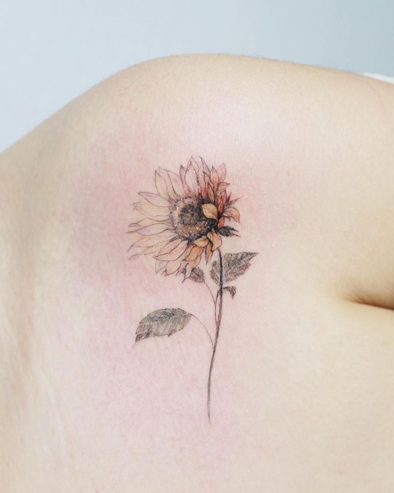 sunflower tattoos for men 0084