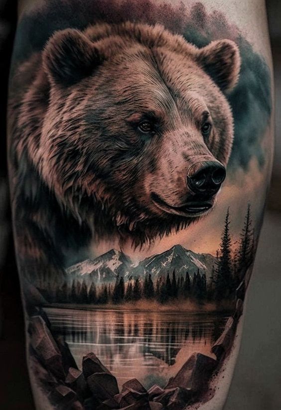 symbolic bear tattoos for men