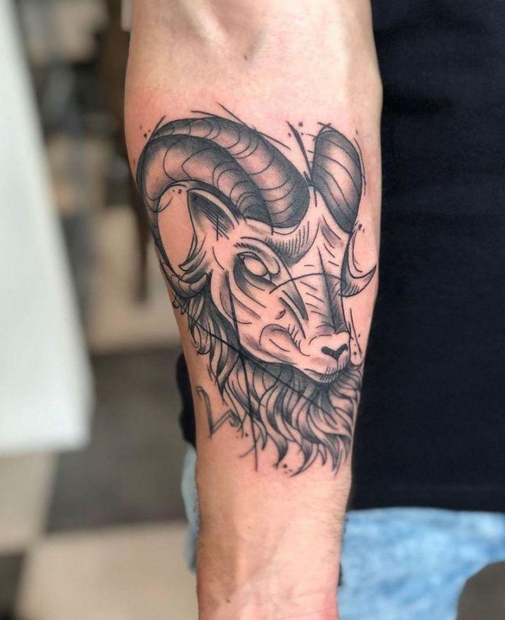 symbolic forearm aries tattoos for men