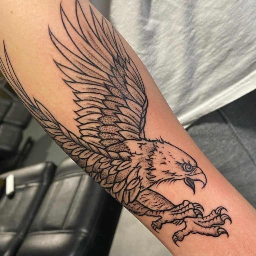 symbolic meanings of eagle forearm tattoos for men