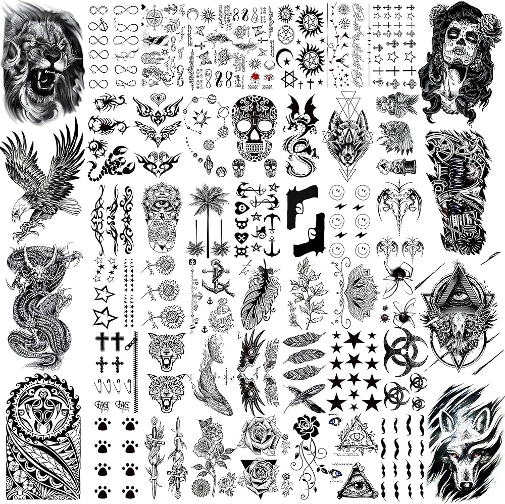 symbolism in black and white tattoos for men