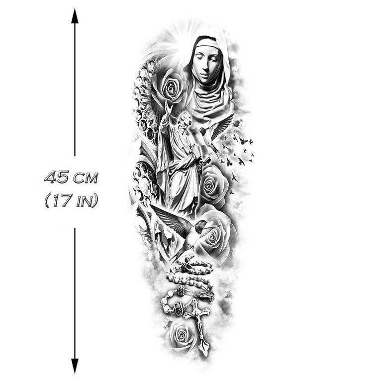 symbolism in religious sleeve tattoos for men