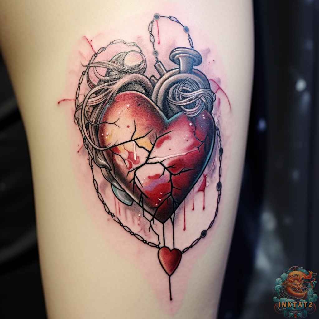 symbolism of broken heart tattoos for men