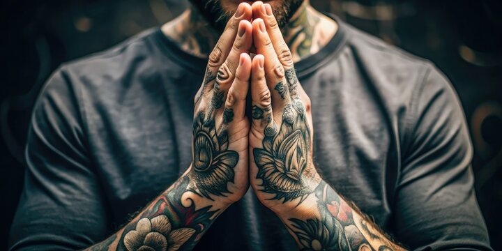 tattoos for men praying hands 0022