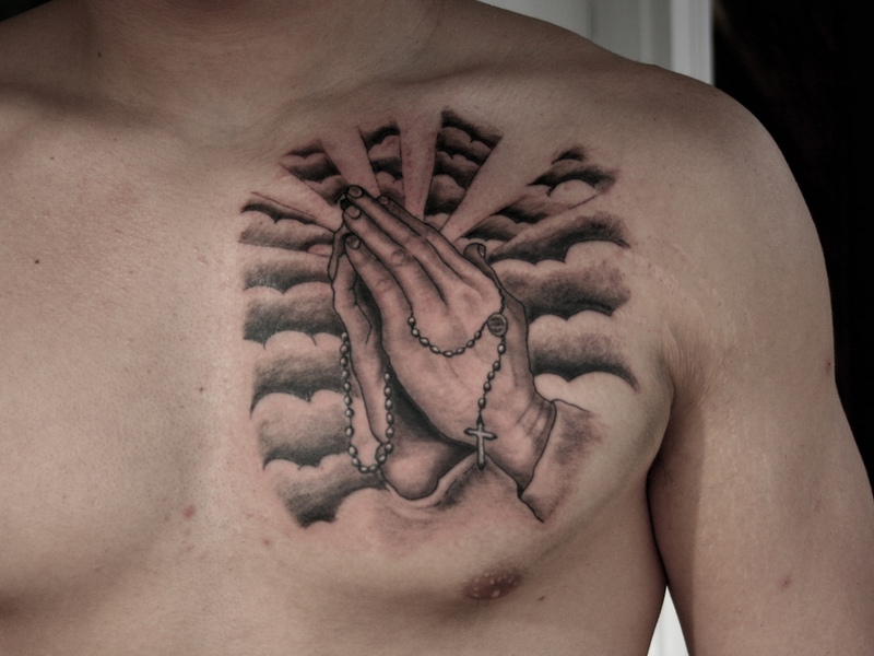 tattoos for men praying hands 0039