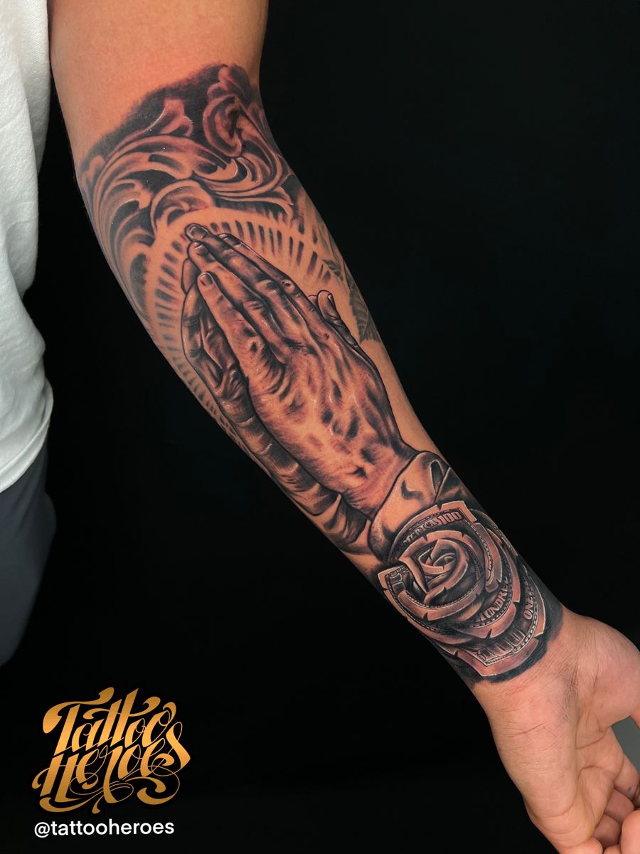 tattoos for men praying hands 0098