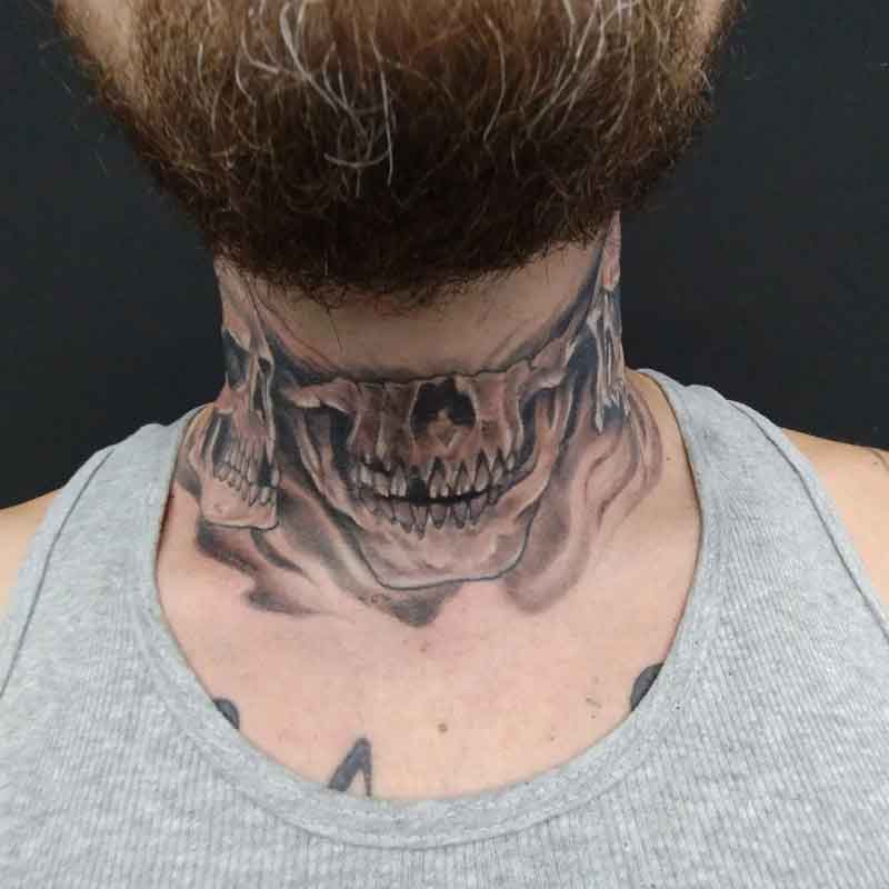 throat skull neck tattoos for men 0064