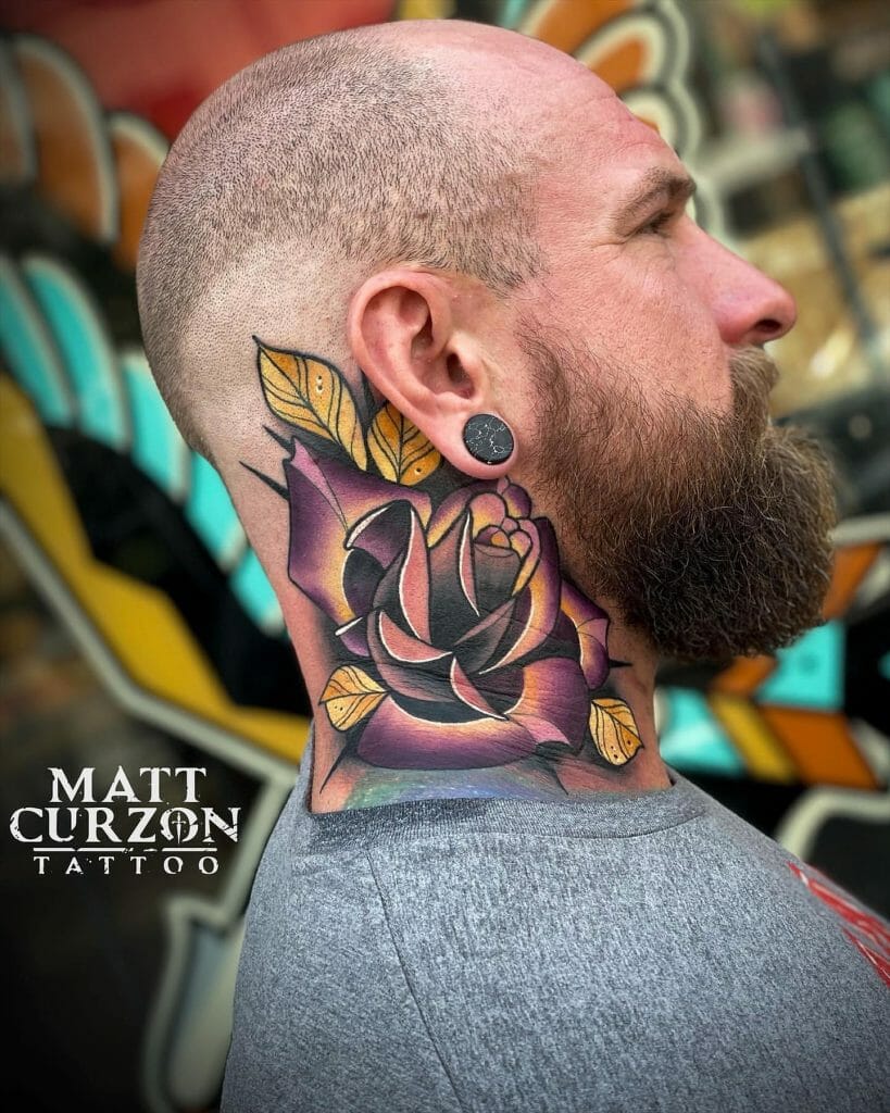 throat skull neck tattoos for men 0082