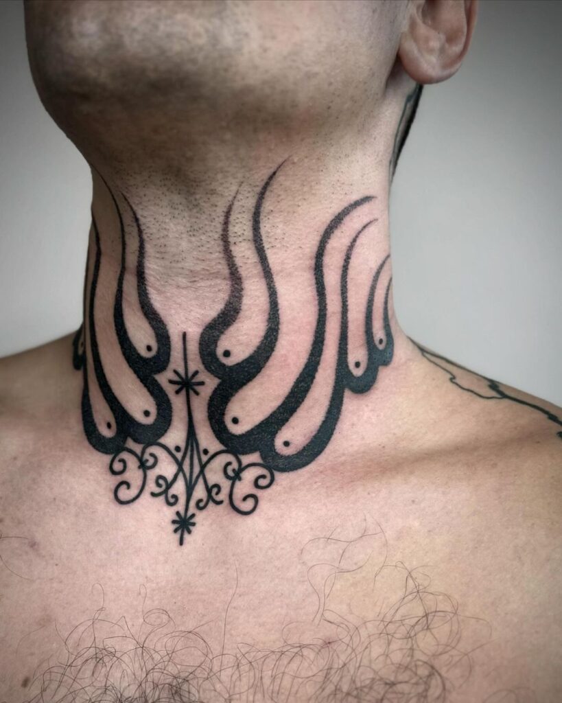 throat skull neck tattoos for men 0089