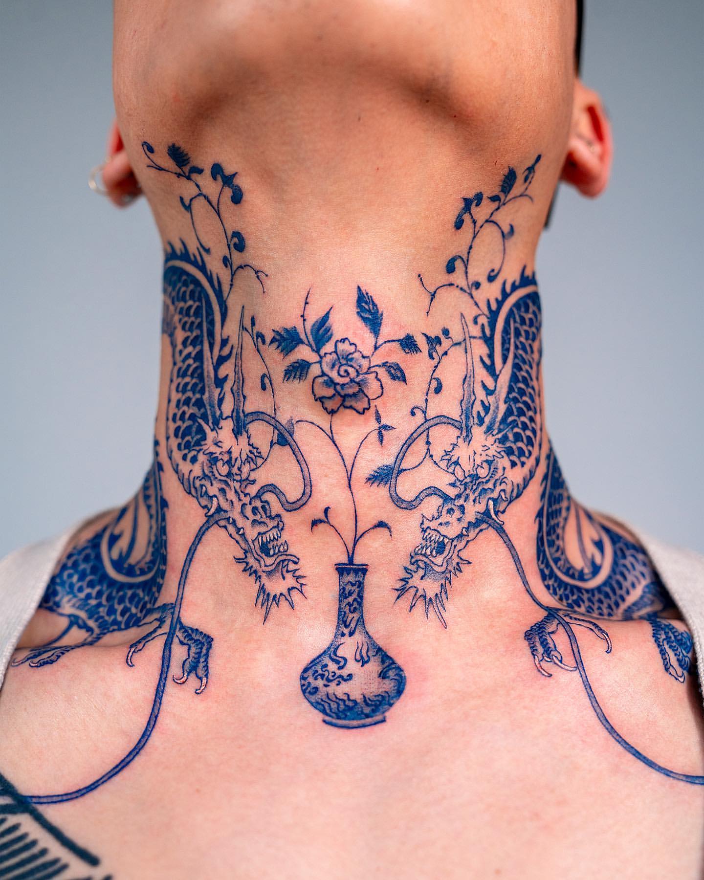 throat tattoos for men symbolism.