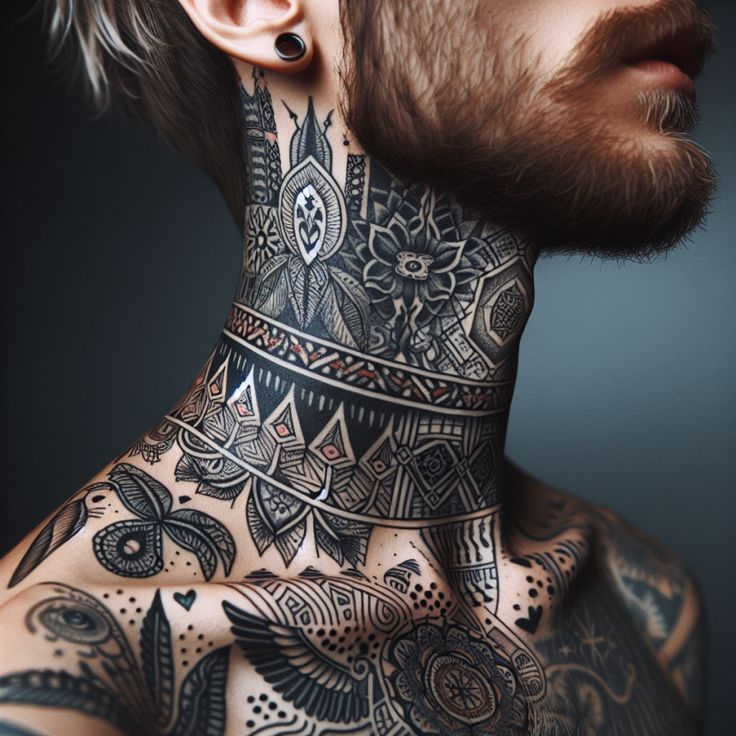 throat tattoos for men 0093