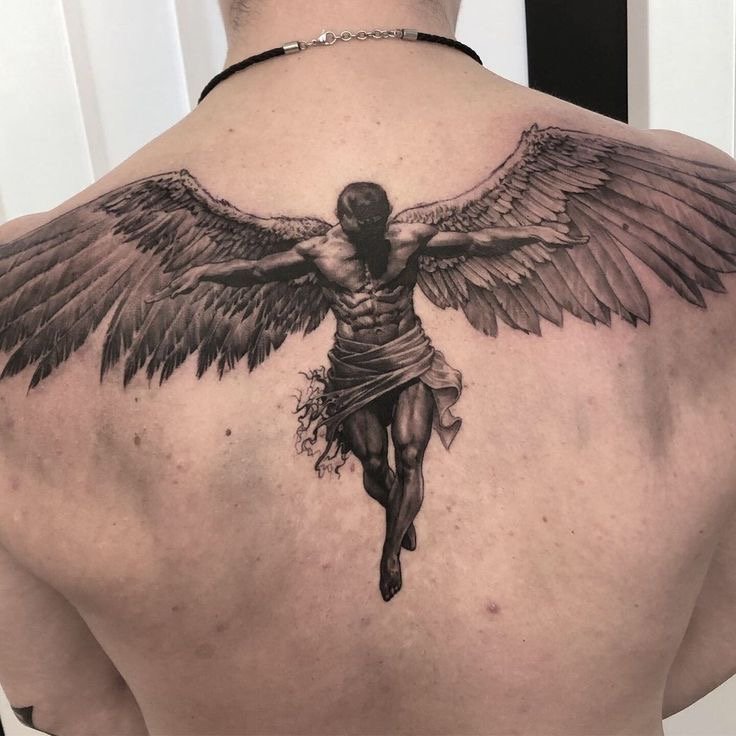 top trends in angel back tattoos for men