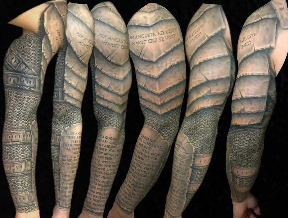 top trends in armor sleeve tattoos for men