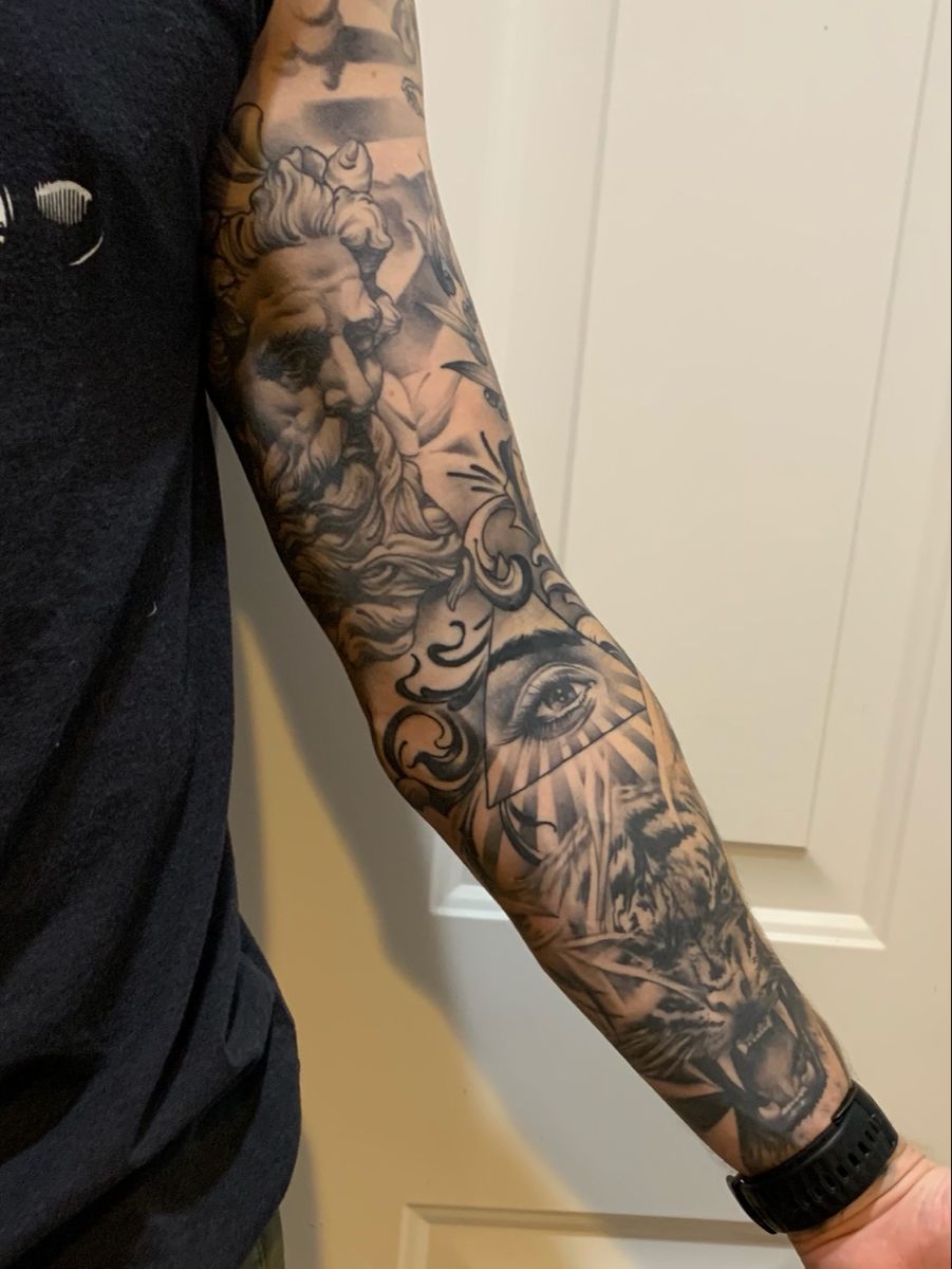 top trends in black and grey tattoos for men