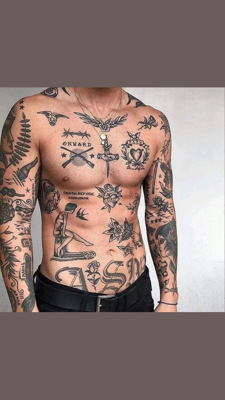 torso tattoos for men symbolism