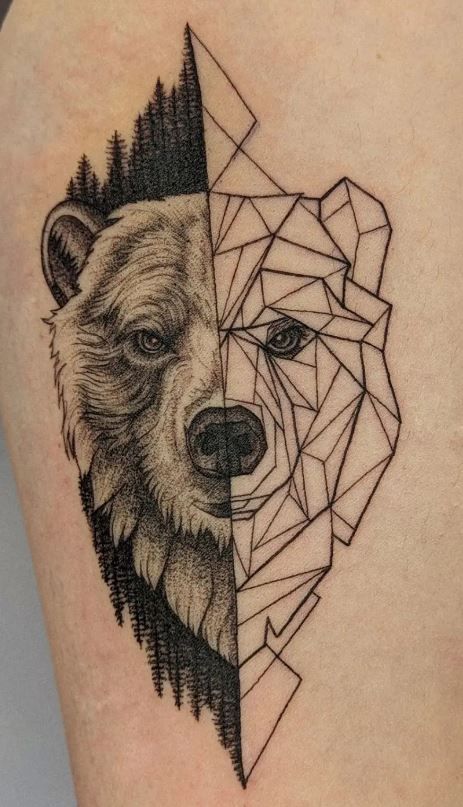 traditional bear tattoos for men.