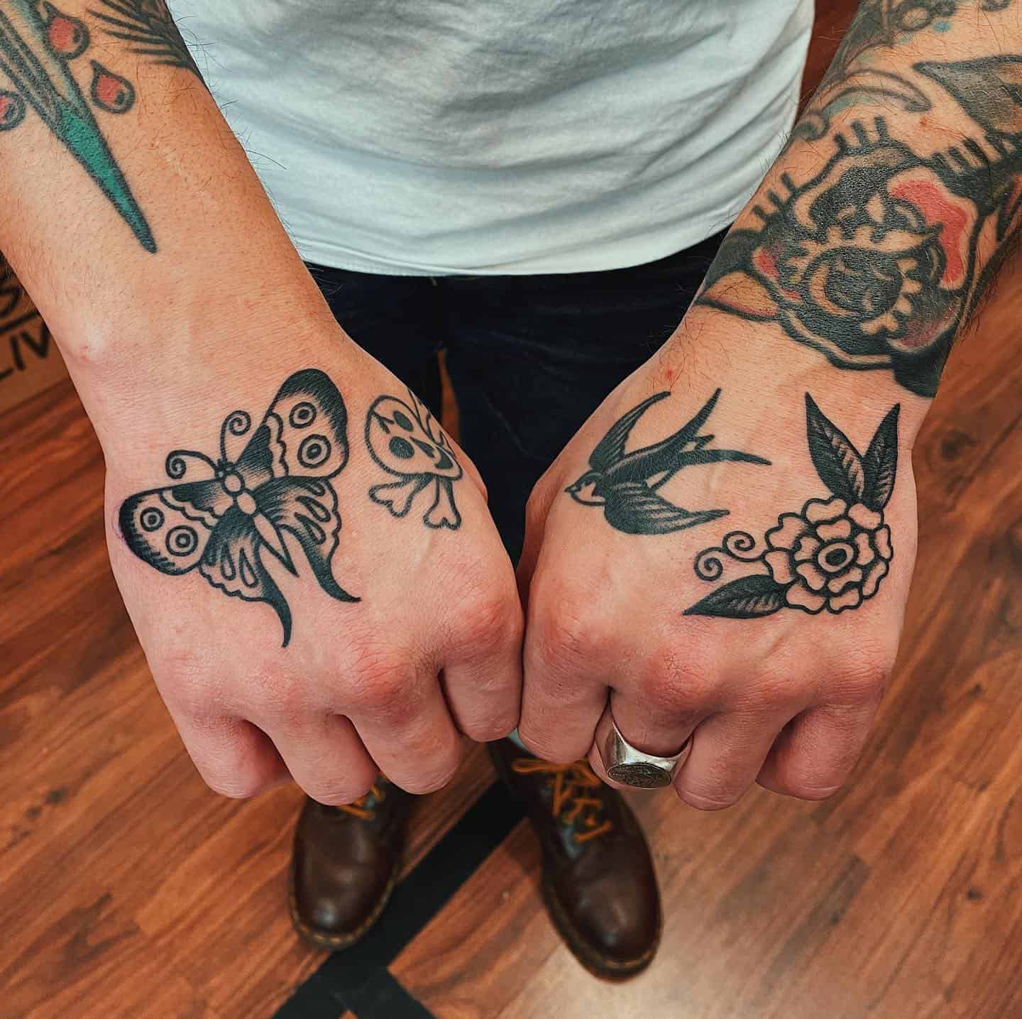 traditional hand tattoos for men ideas