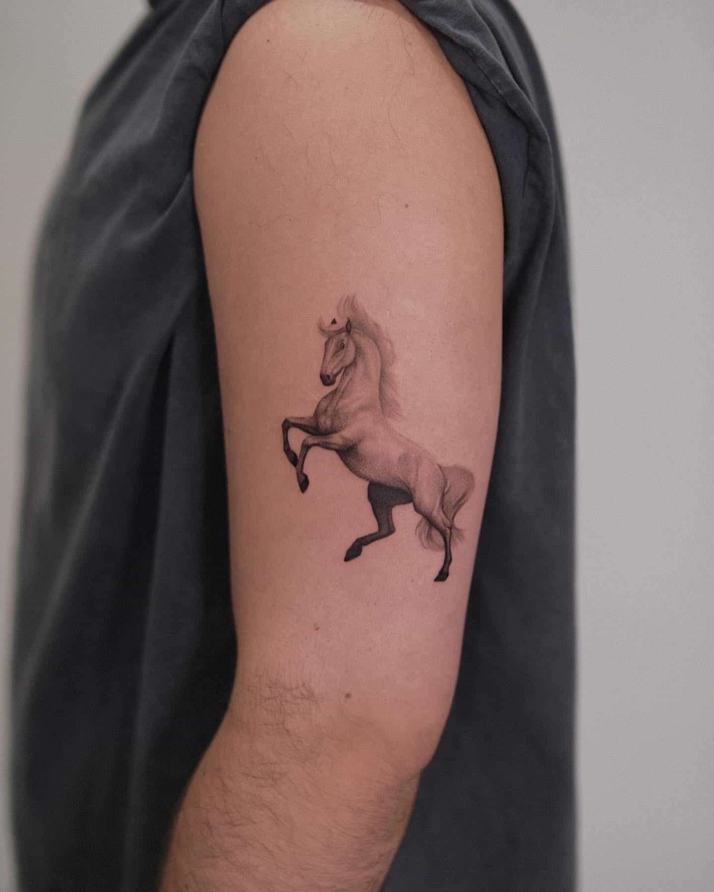 traditional horse tattoos for men