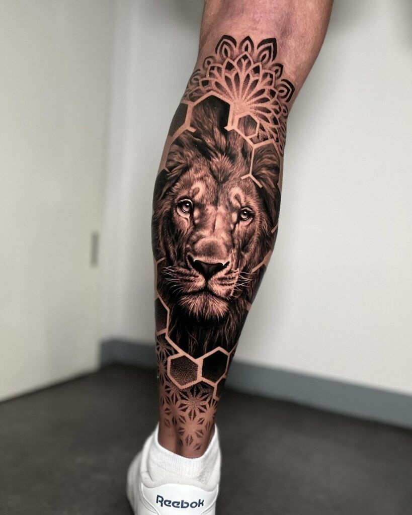 traditional lion tattoos for men