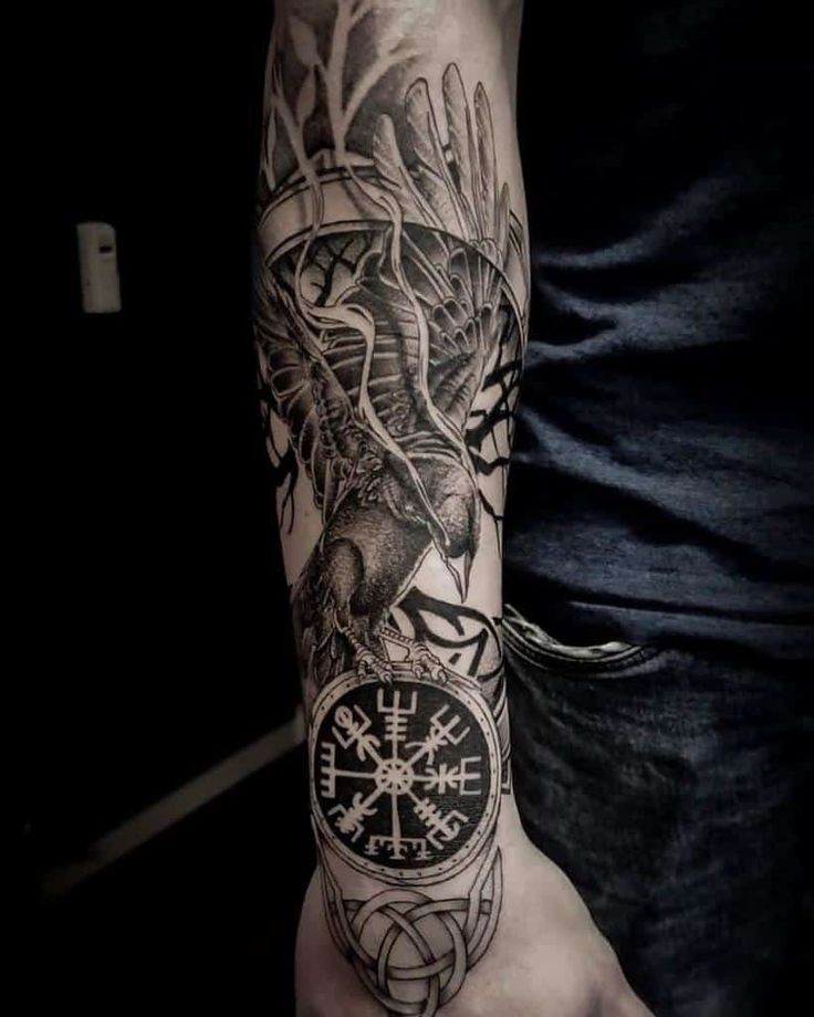 traditional nordic forearm tattoo styles for men