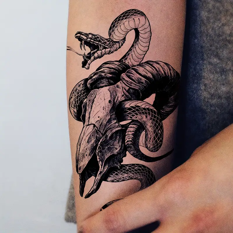 traditional snake tattoos for men