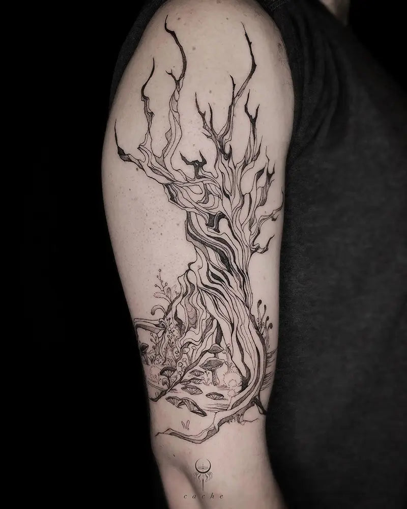 tree of life tattoos for men sleeve ideas