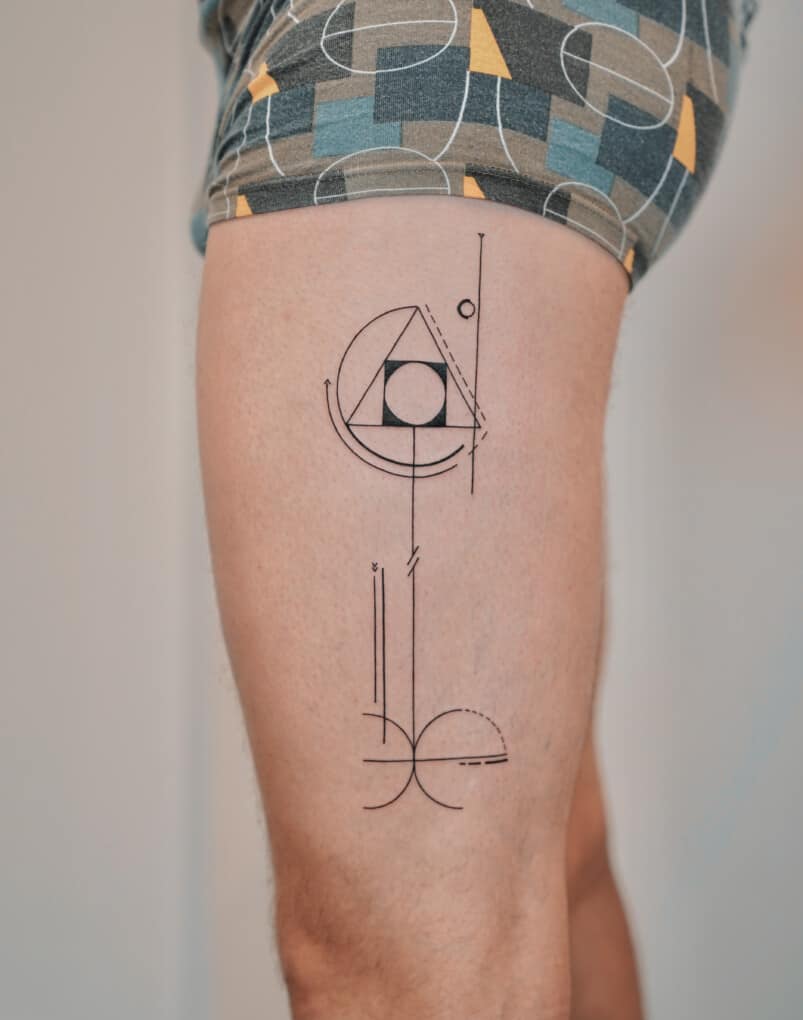 trendy fine line tattoos for men