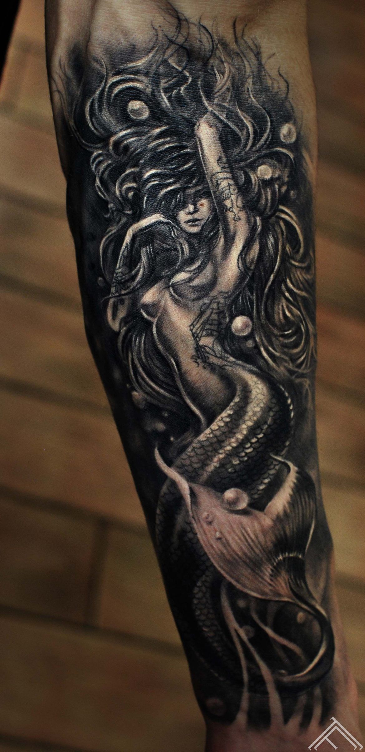 trendy mermaid tattoos for men