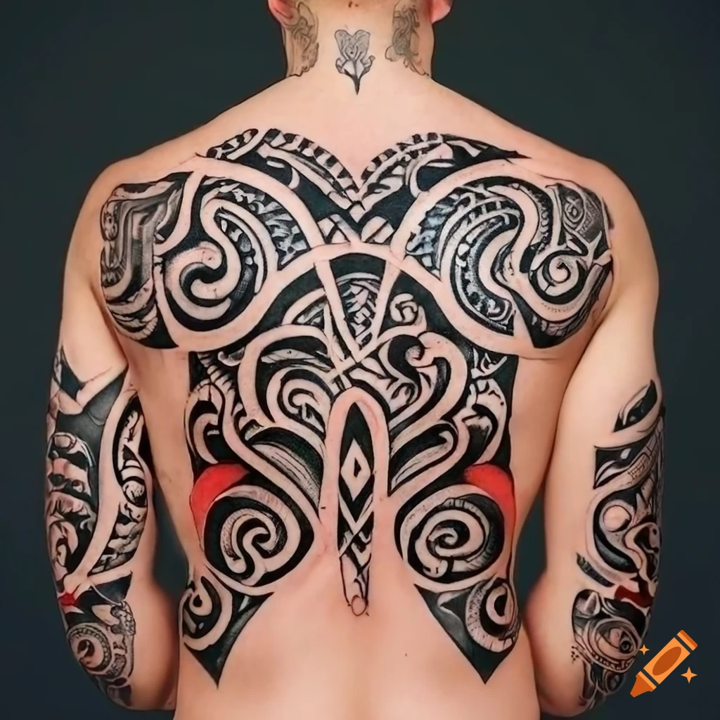 tribal back tattoos for men 0017