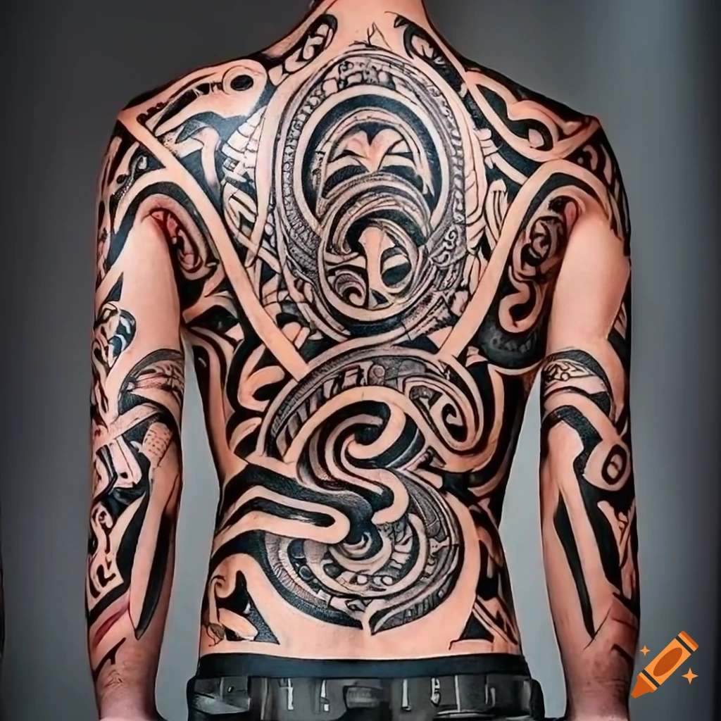 tribal back tattoos for men 0026