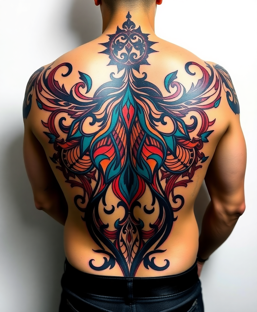 tribal back tattoos for men 0057