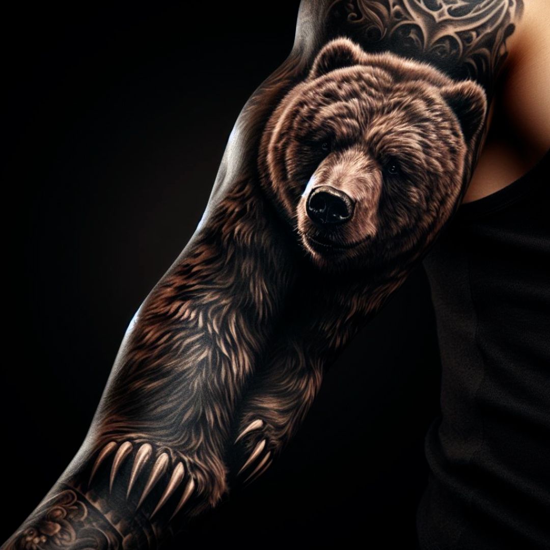 tribal bear tattoos for men