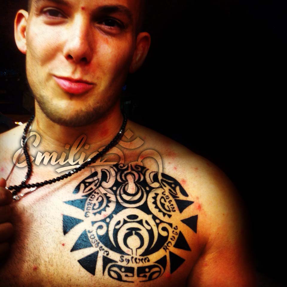 tribal chest tattoos for men 0010