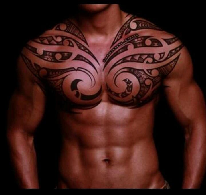 tribal chest tattoos for men 0013