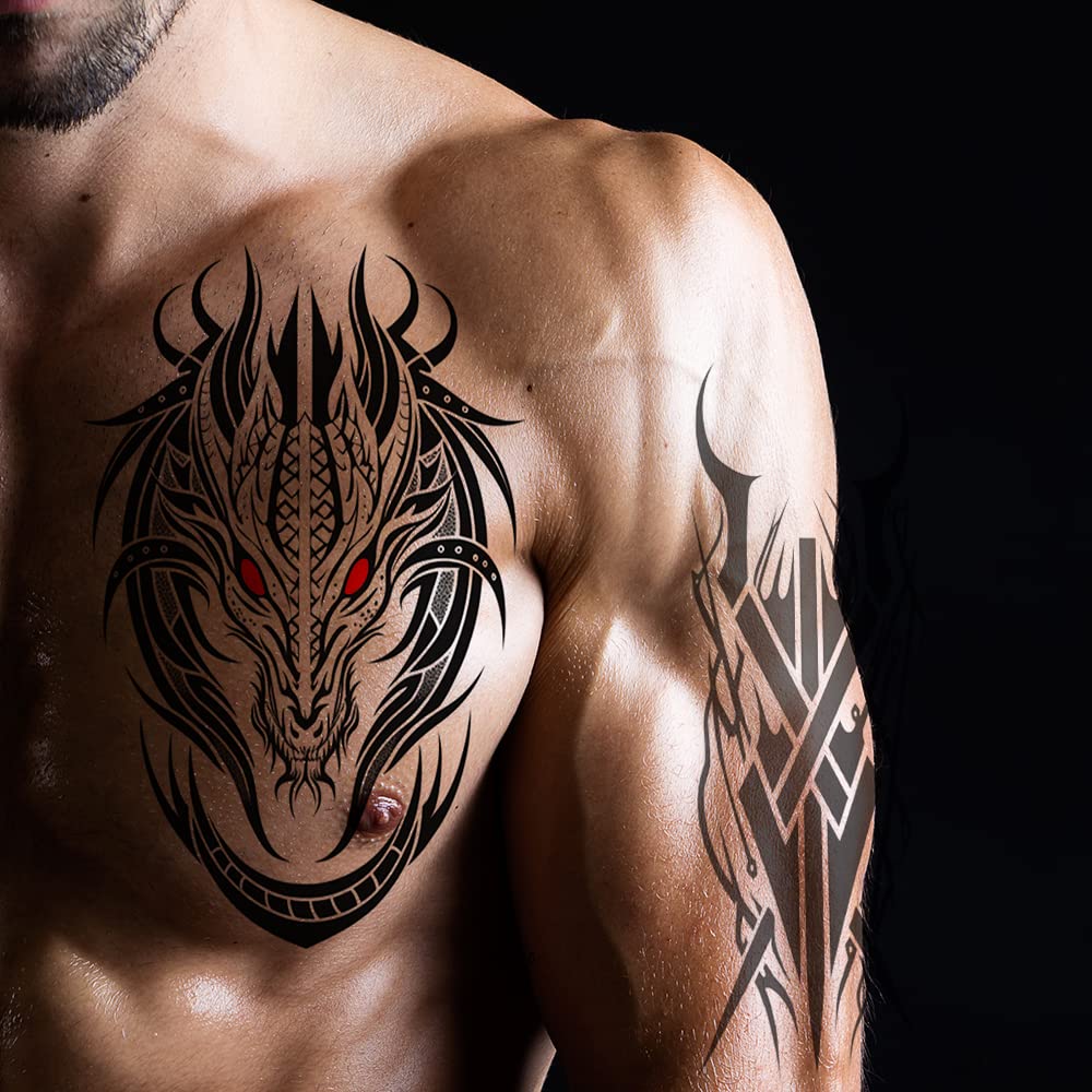 tribal chest tattoos for men 0020