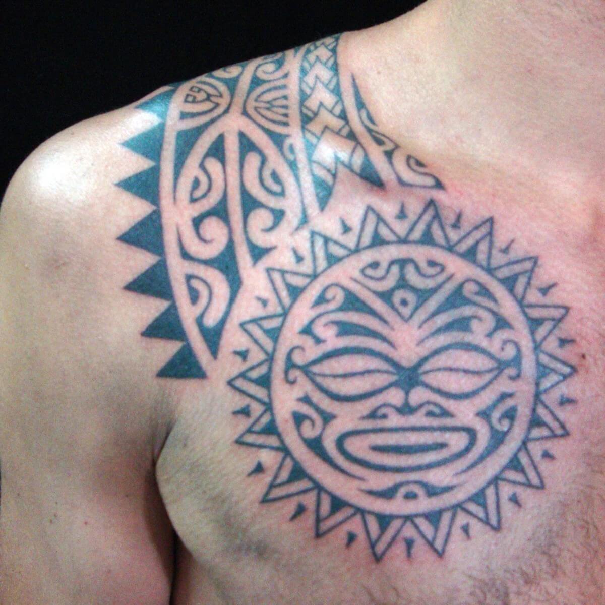 tribal chest tattoos for men 0035