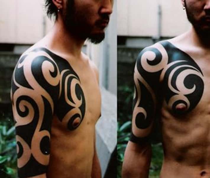 tribal chest tattoos for men 0036