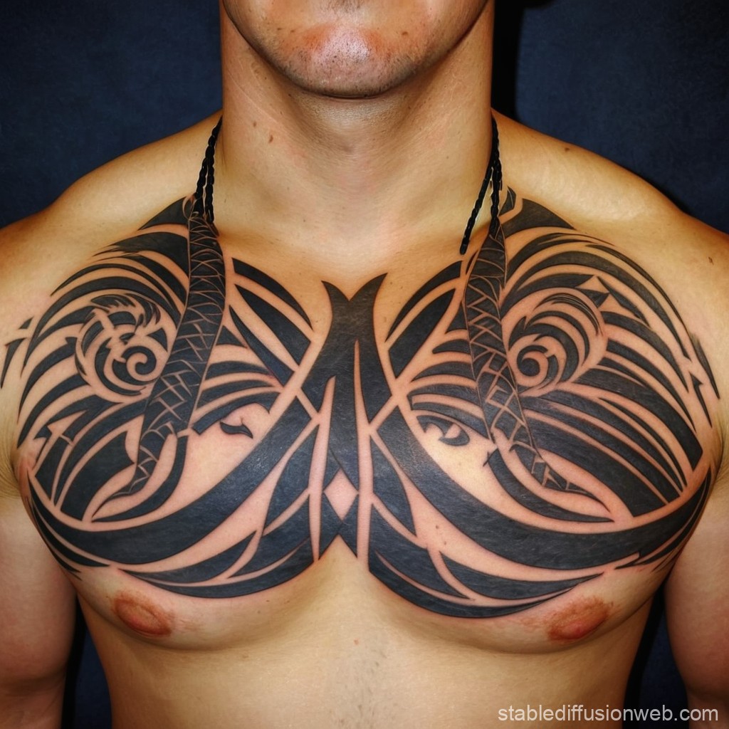 tribal chest tattoos for men 0041