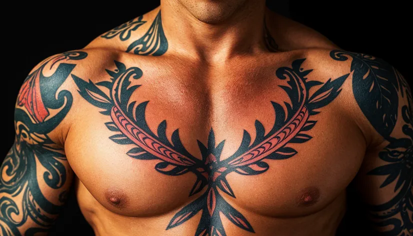 tribal chest tattoos for men 0045