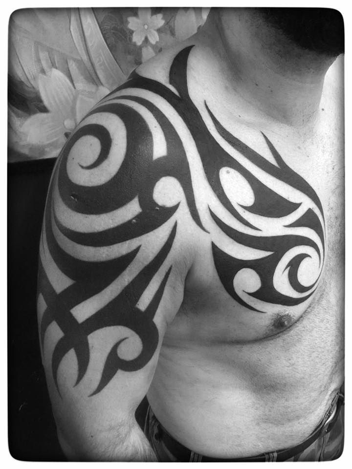 tribal chest tattoos for men 0058