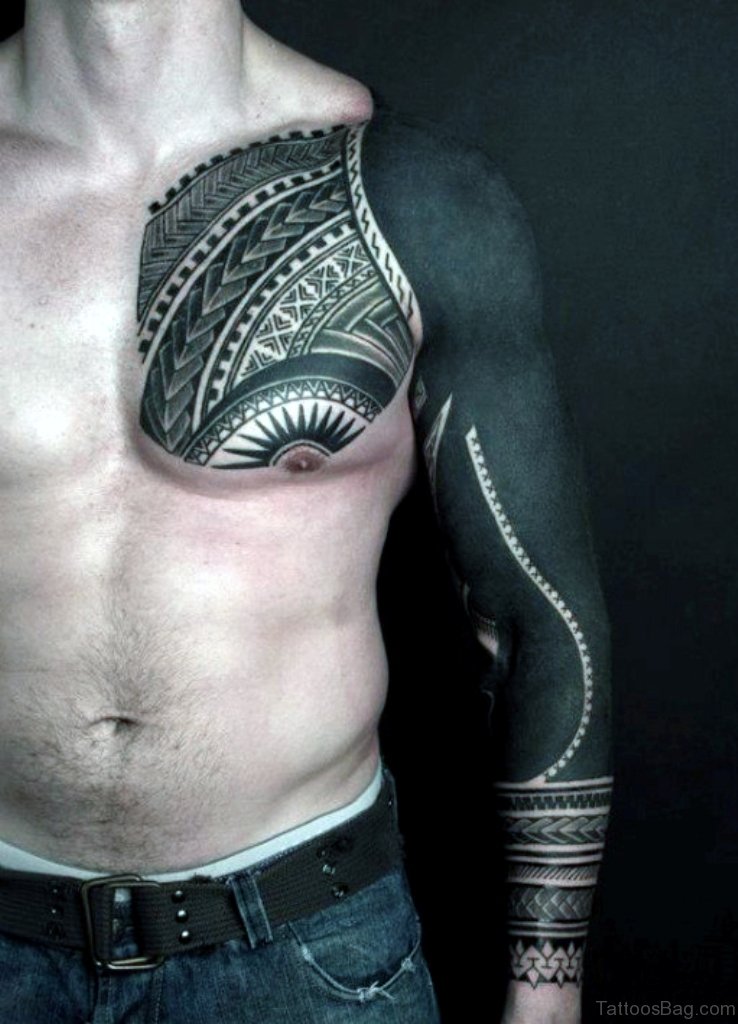 tribal chest tattoos for men 0072