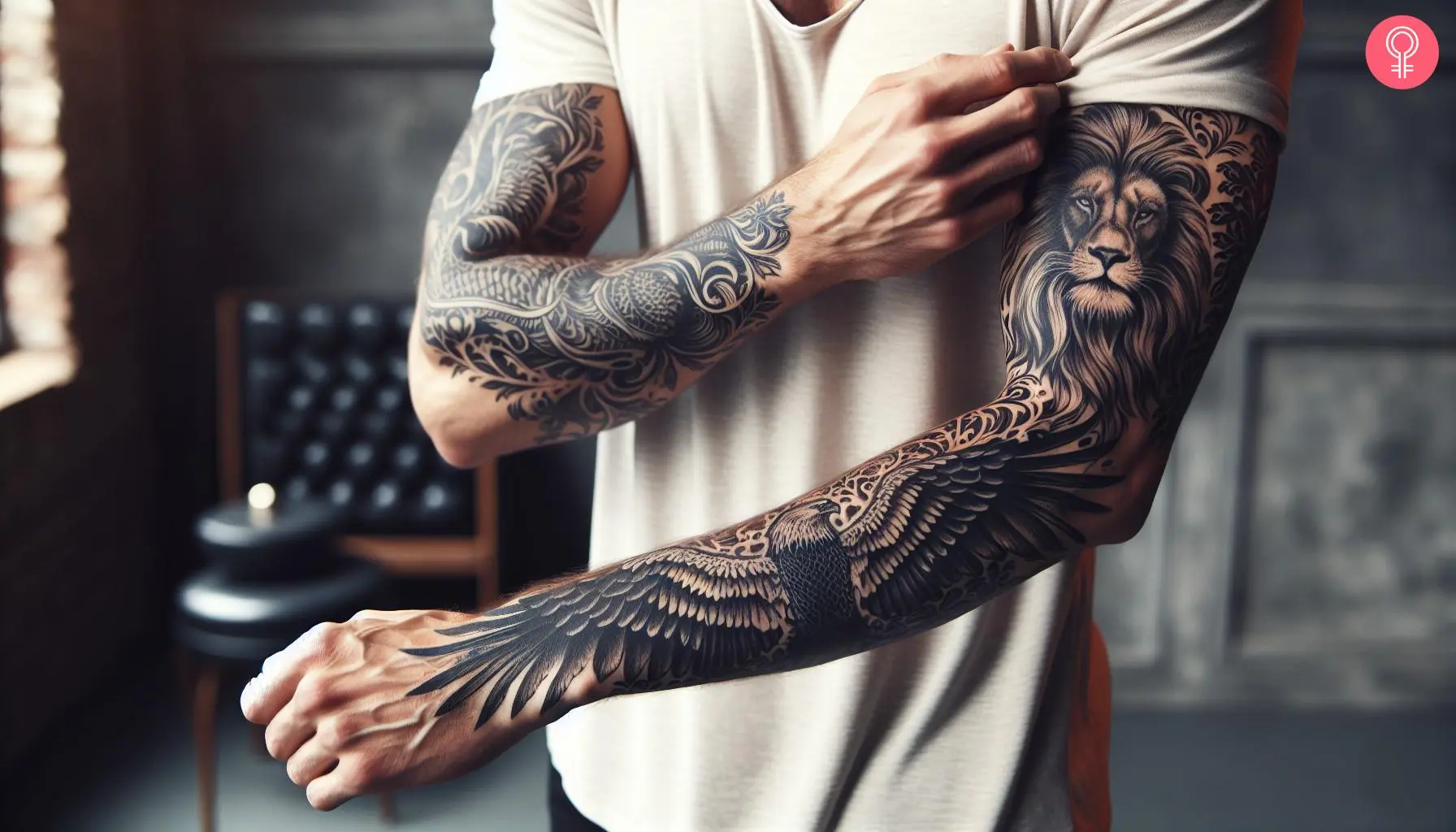 tribal eagle forearm tattoos for men