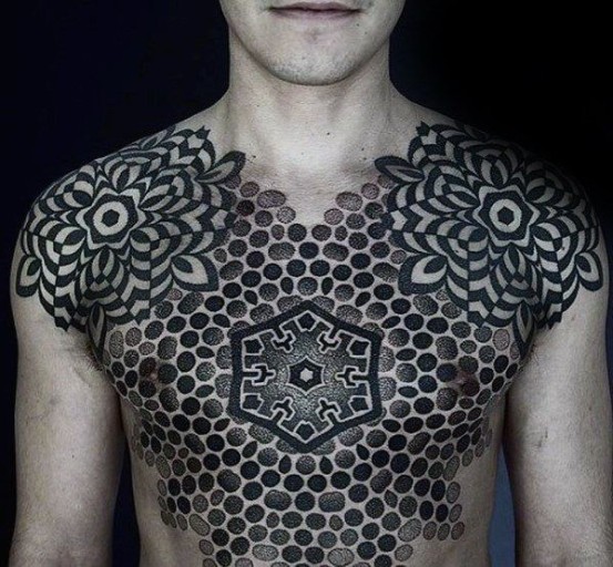 tribal geometric tattoos for men