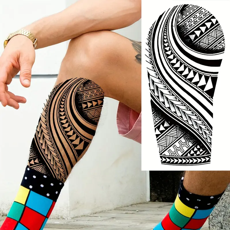 tribal leg tattoos for men 0019