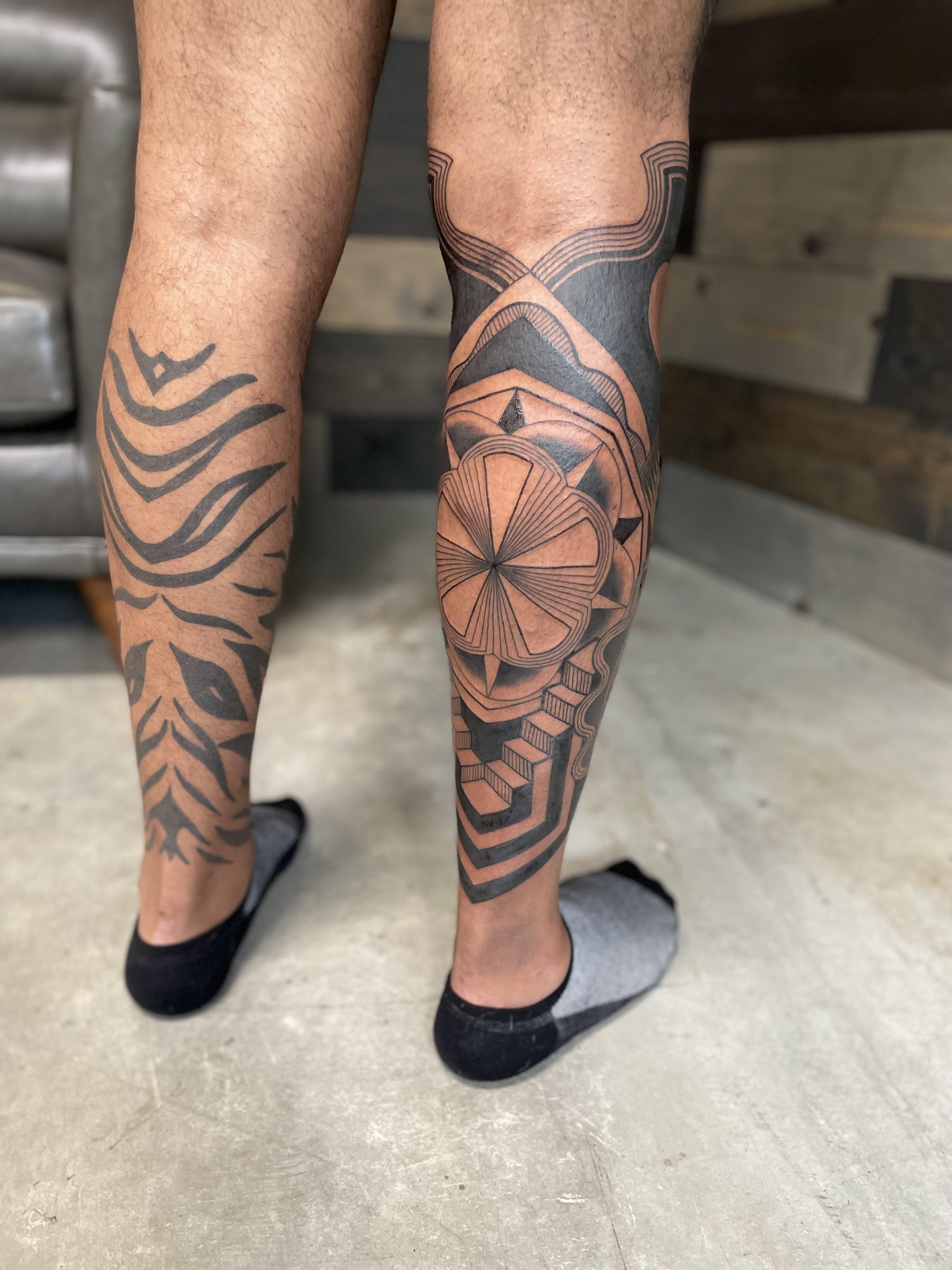 tribal leg tattoos for men 0042