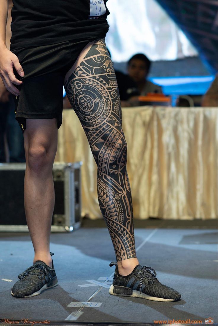 tribal leg tattoos for men 0082